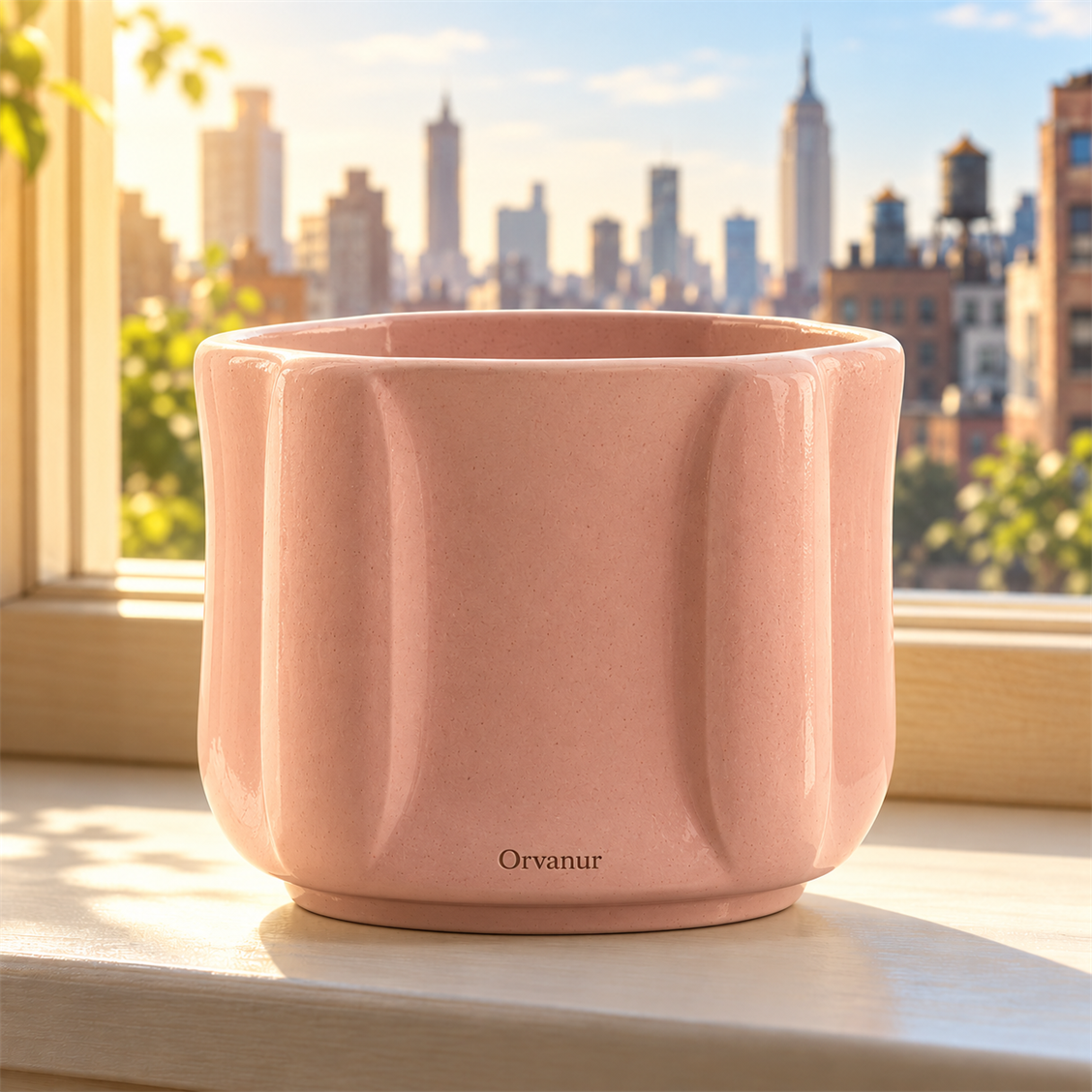 Orvanur Mulberry Fluted Planter front product view