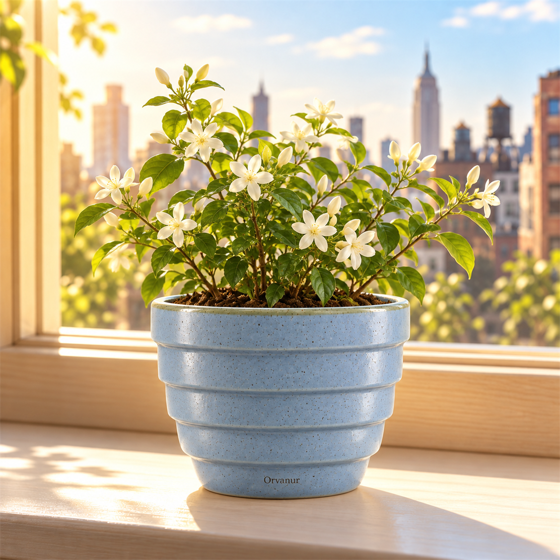Orvanur Skyline Ribbed Planter front product view