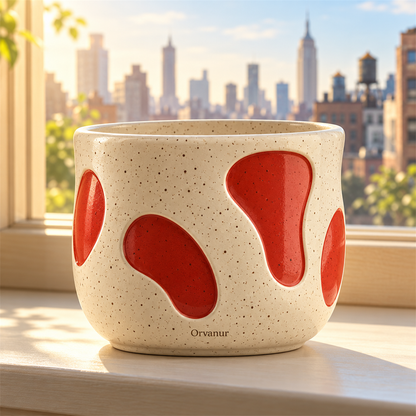Orvanur Tribeca Pebble Planter styled with an indoor plant